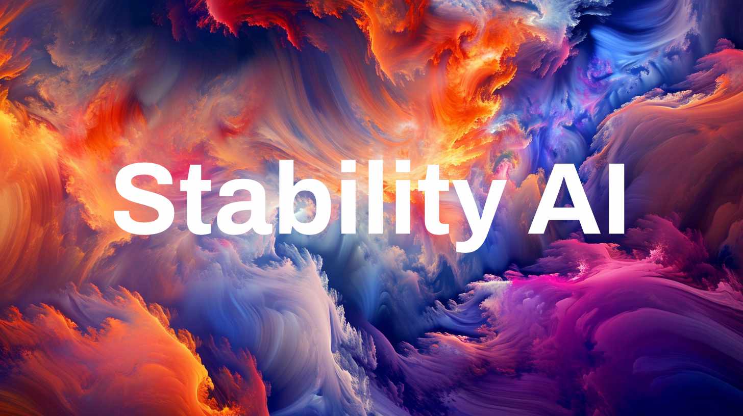 Text Stability AI auf einem farblichen Hintergrund