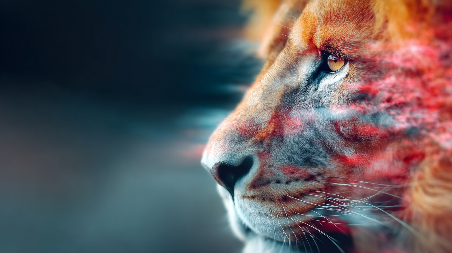 a digital lion