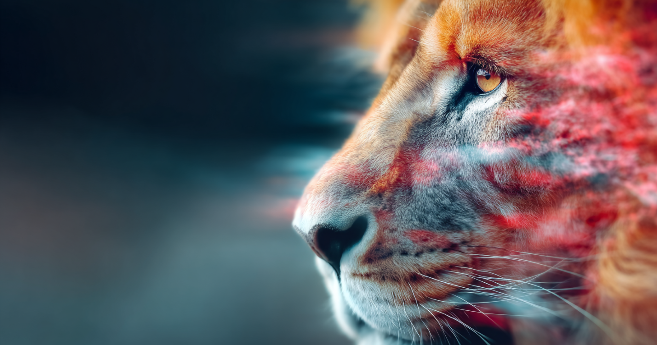 a digital lion